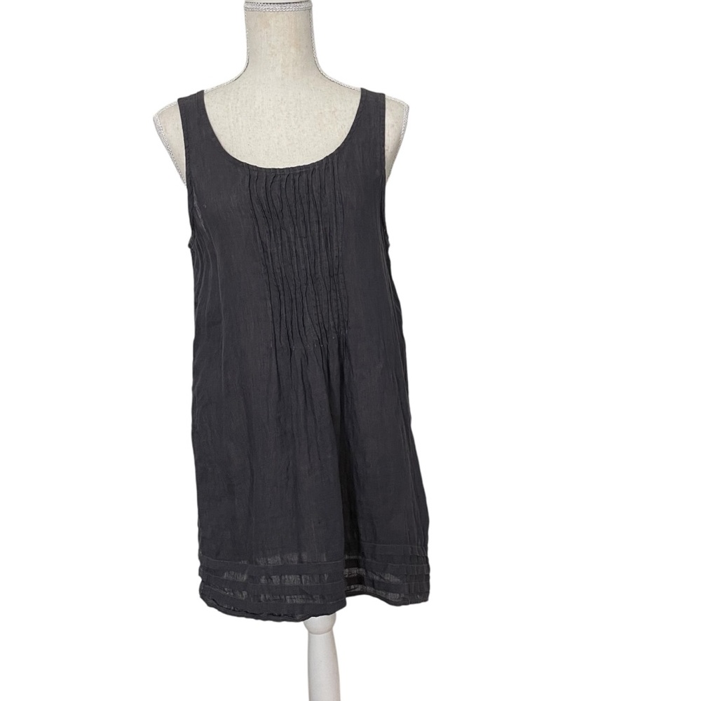 CP SHADES Linen Pintuck Sleeveless Tank Top Dress Tunic - EUC, Small, Da…